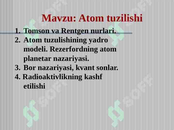 Atom tuzilishi