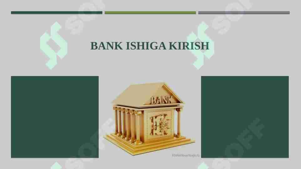 Bank ishiga kirish