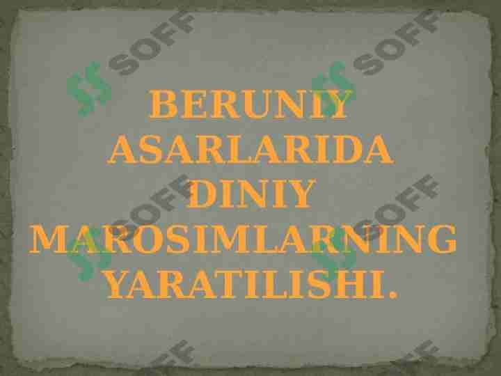 Beruniy asarlari haqida