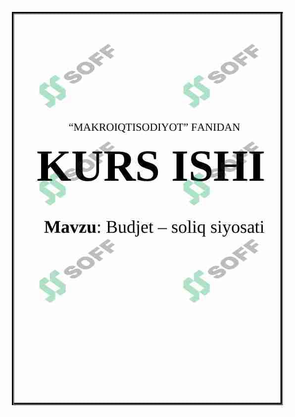 Budjet – soliq siyosati