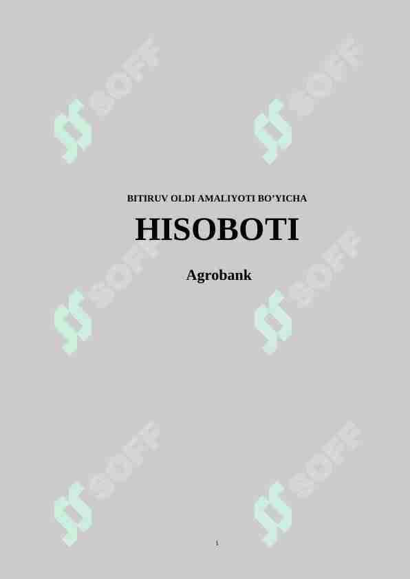 Agrobank amaliyot hisoboti