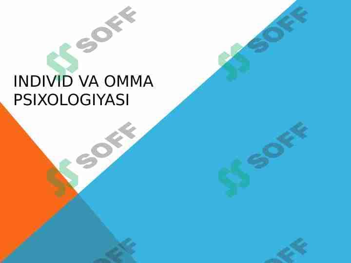 Individ va omma psixologiyasi