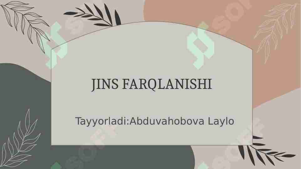 jins farqlanishi