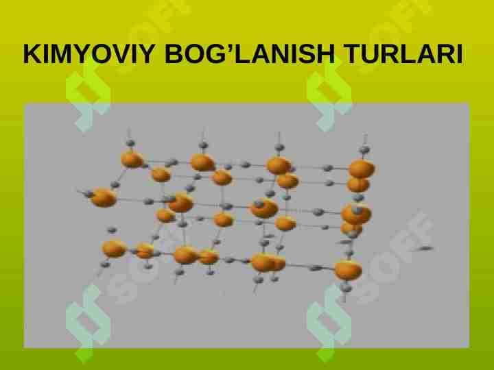 KIMYOVIY BOG’LANISH