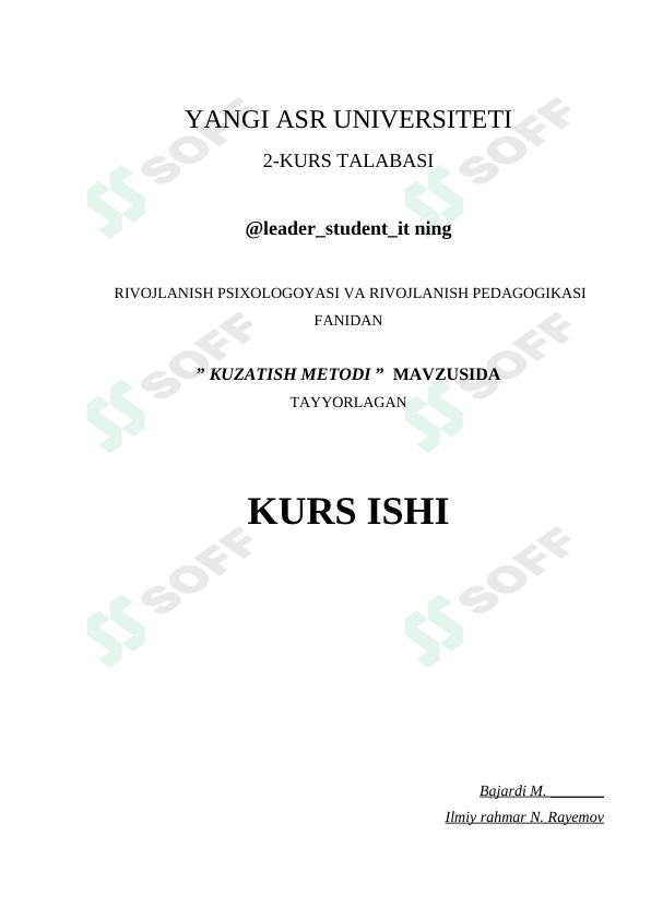 KUZATISH METODI