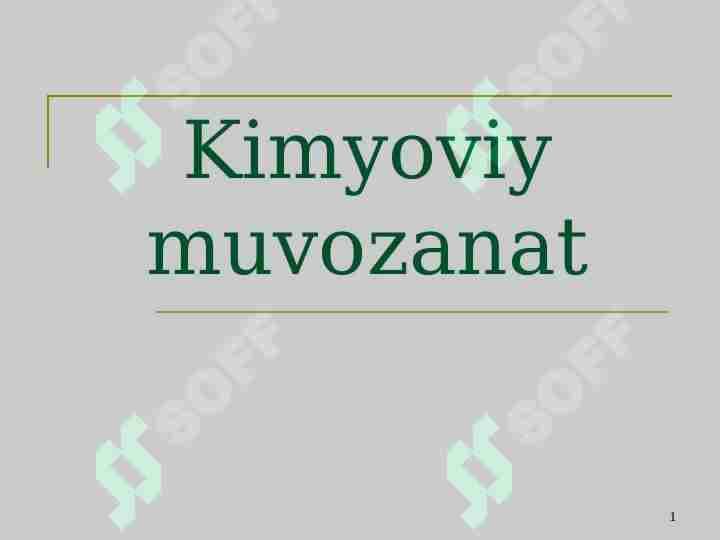 Kimyoviy muvozanat