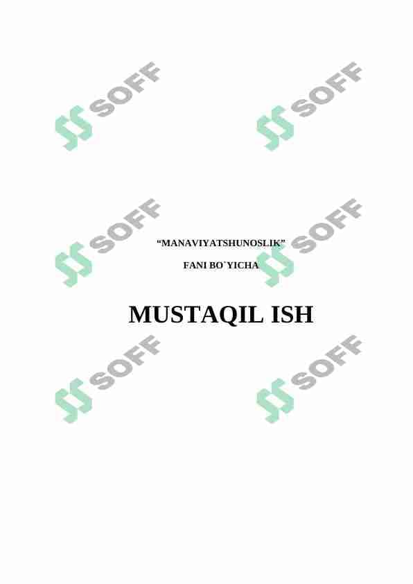 Mafkuraviy tahdid va ularga qarshi kurash