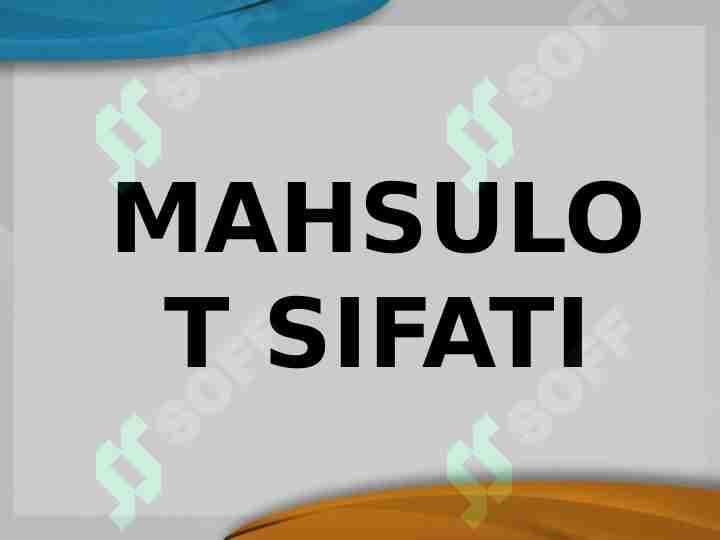 Mahsulot sifati