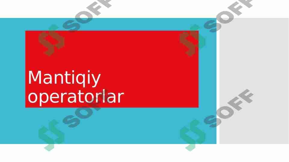 C++ mantiqiy operatorlar