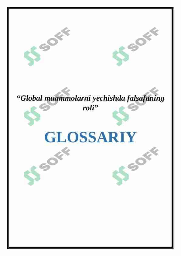 Global muammolarni yechishda falsafaning roli