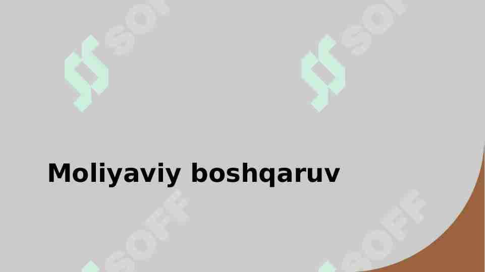 Moliyaviy boshqaruv