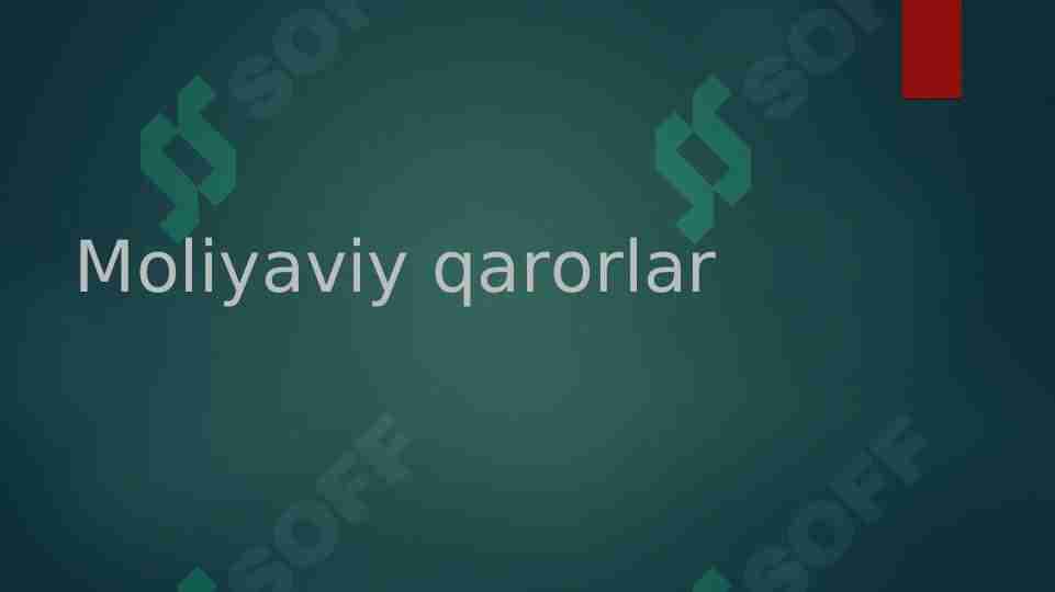Moliyaviy qarorlar