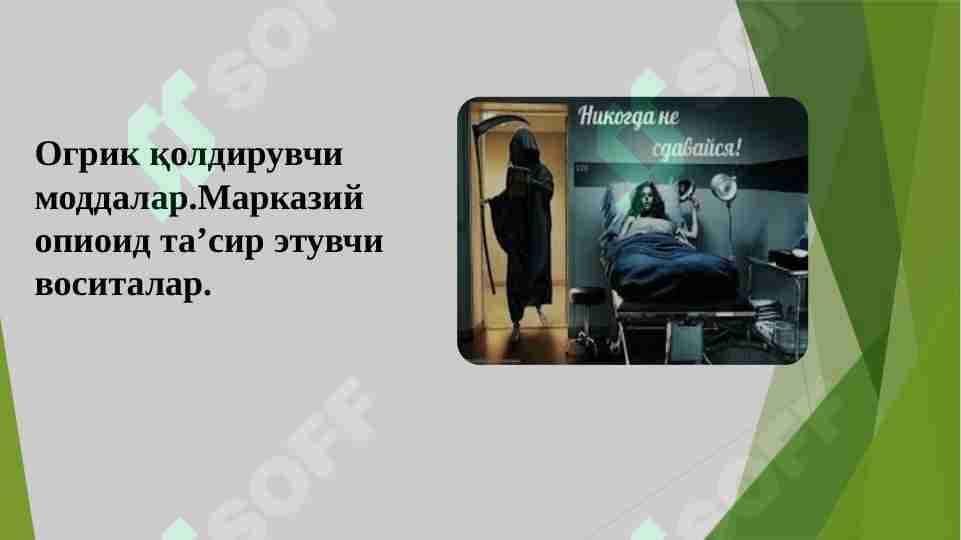 Narkotik analgetik dori vositalari