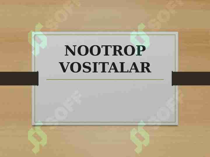 Nootrop vositalar