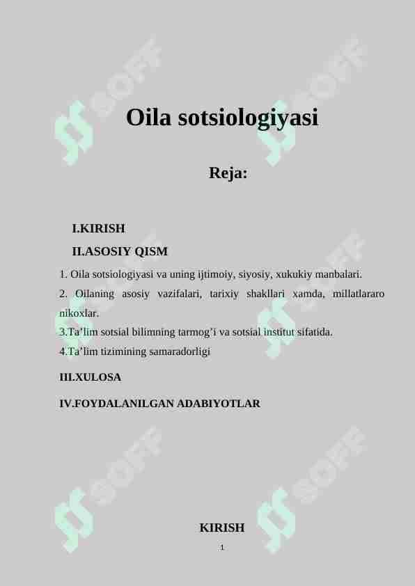 Oila sotsiologiyasi