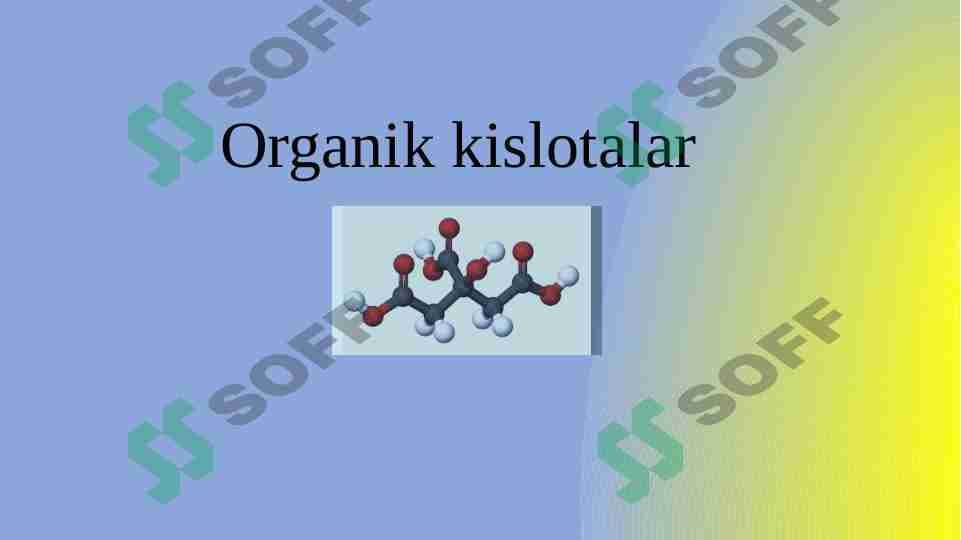 Organik kislotalar