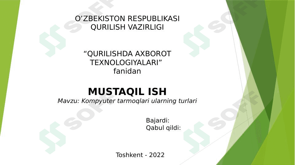 Kompyuter tarmoqlari va ularning turlari
