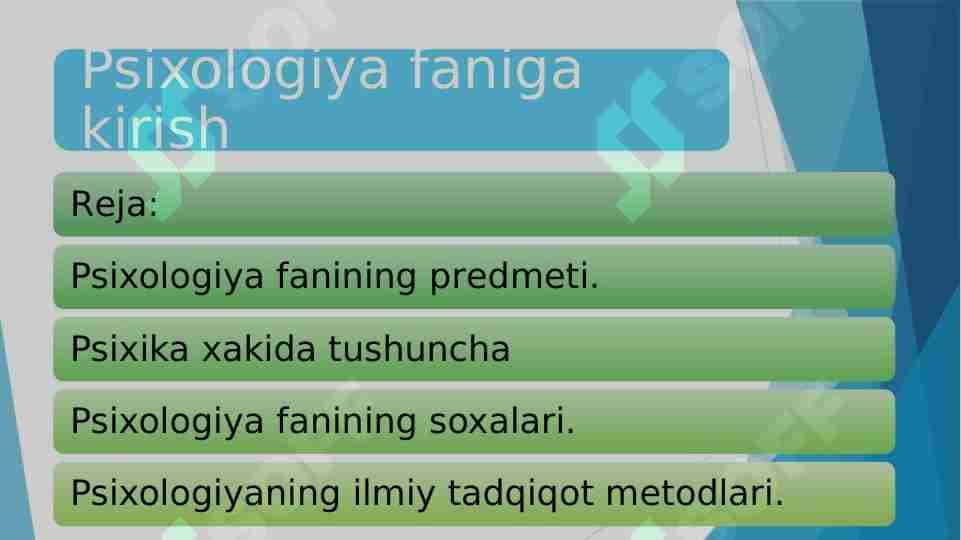 Psixologiya faniga kirish