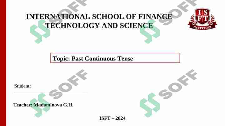 Past Continuous Tense