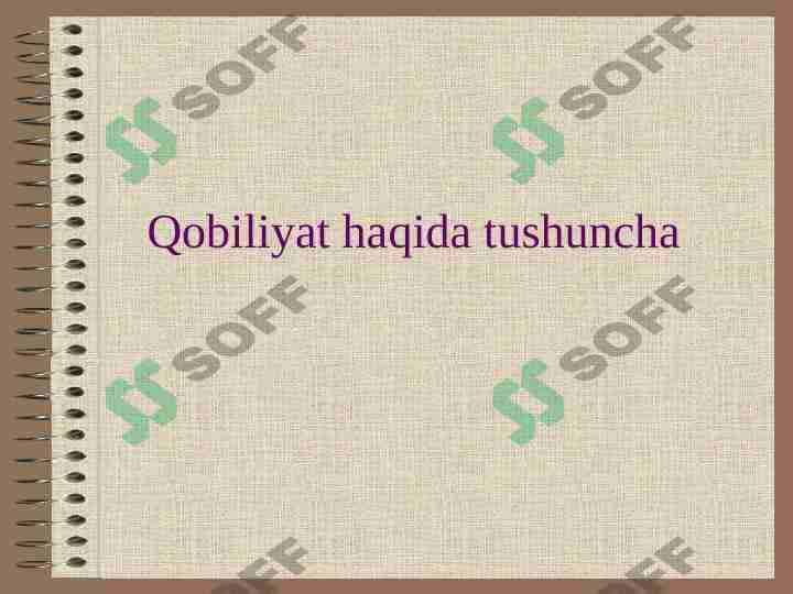 Qobiliyat haqida tushuncha