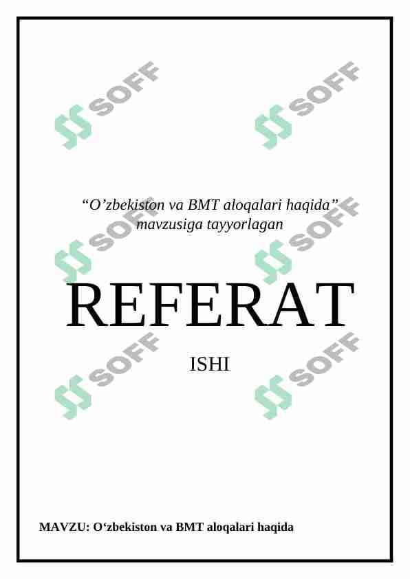 O’zbekiston va BMT aloqalari haqida