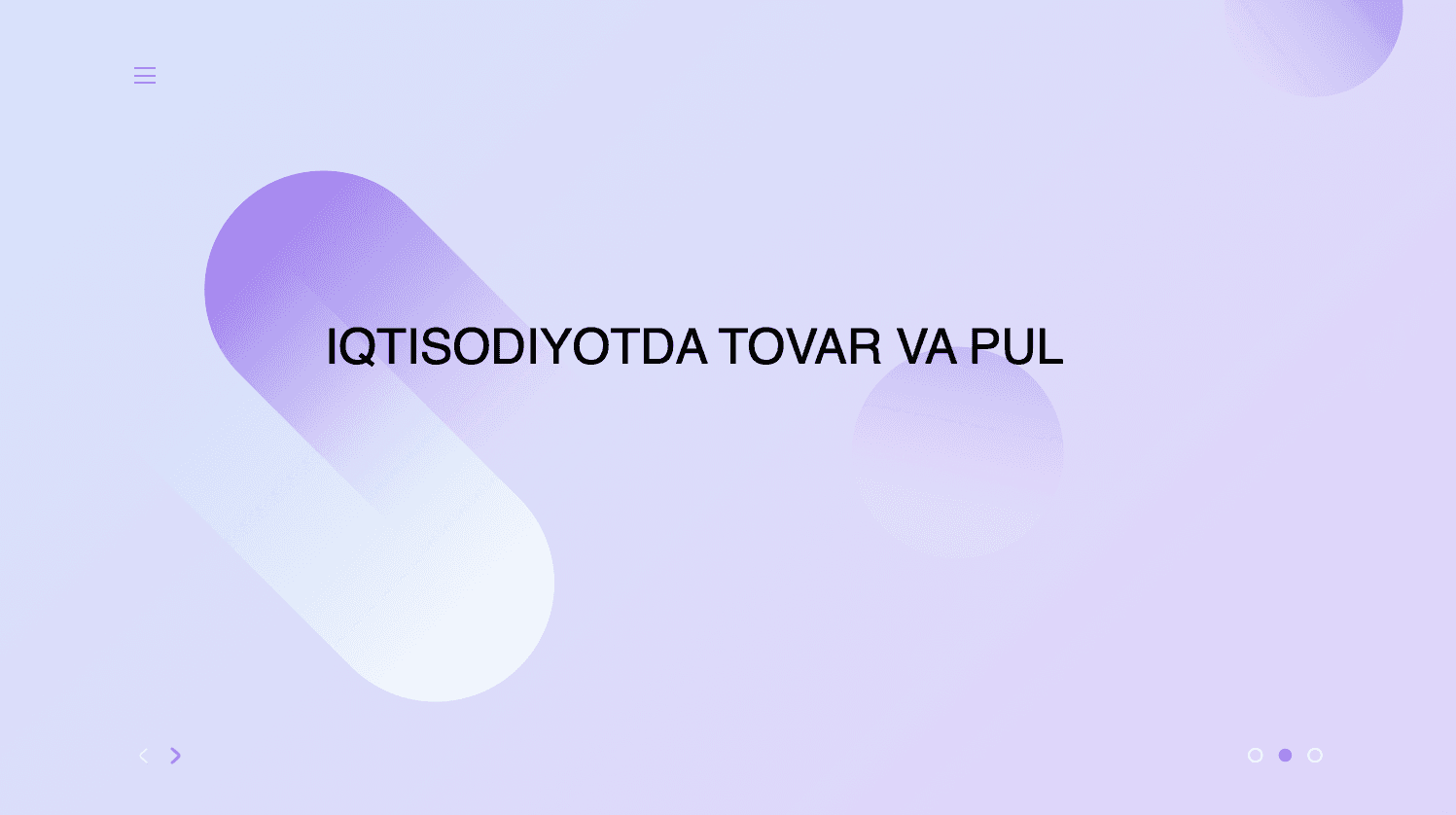 IQTISODIYOTDA TOVAR VA PUl