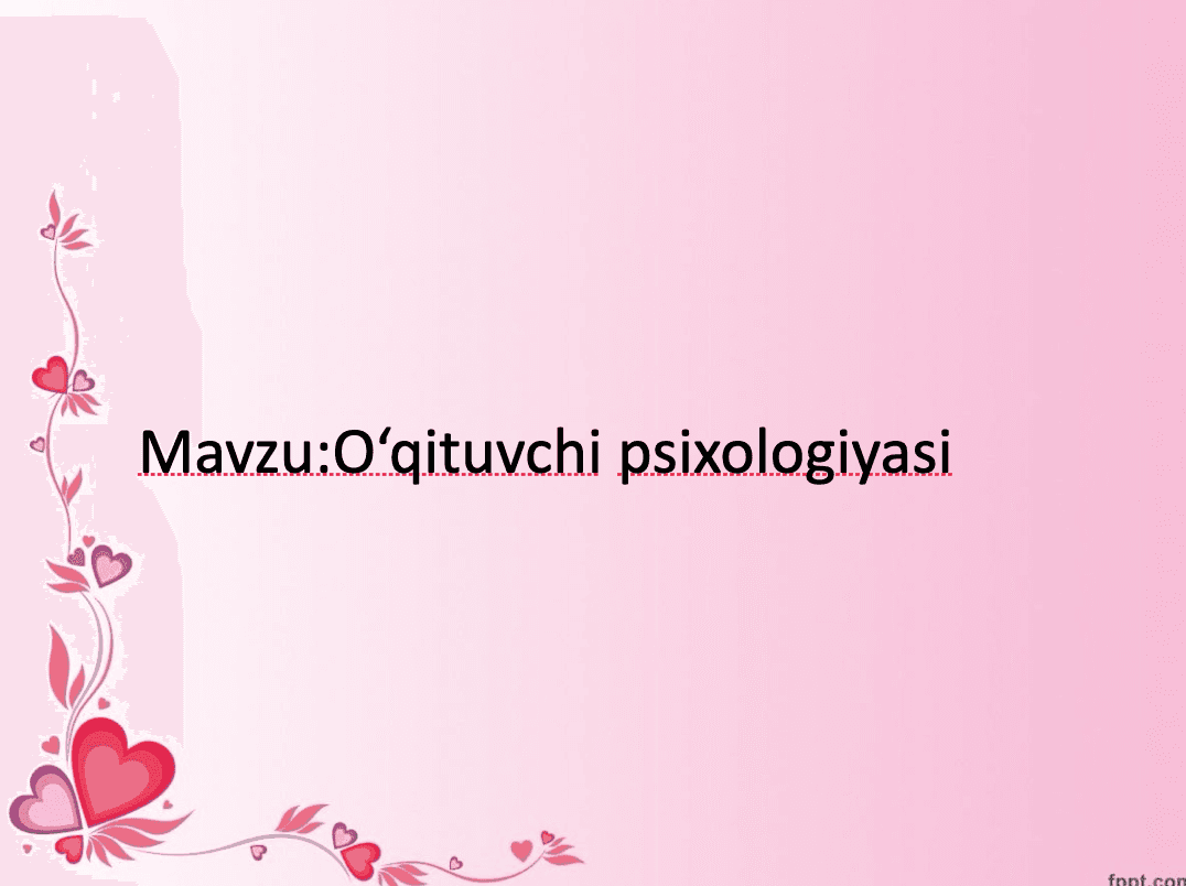 O‘qituvchi psixologiyasi
