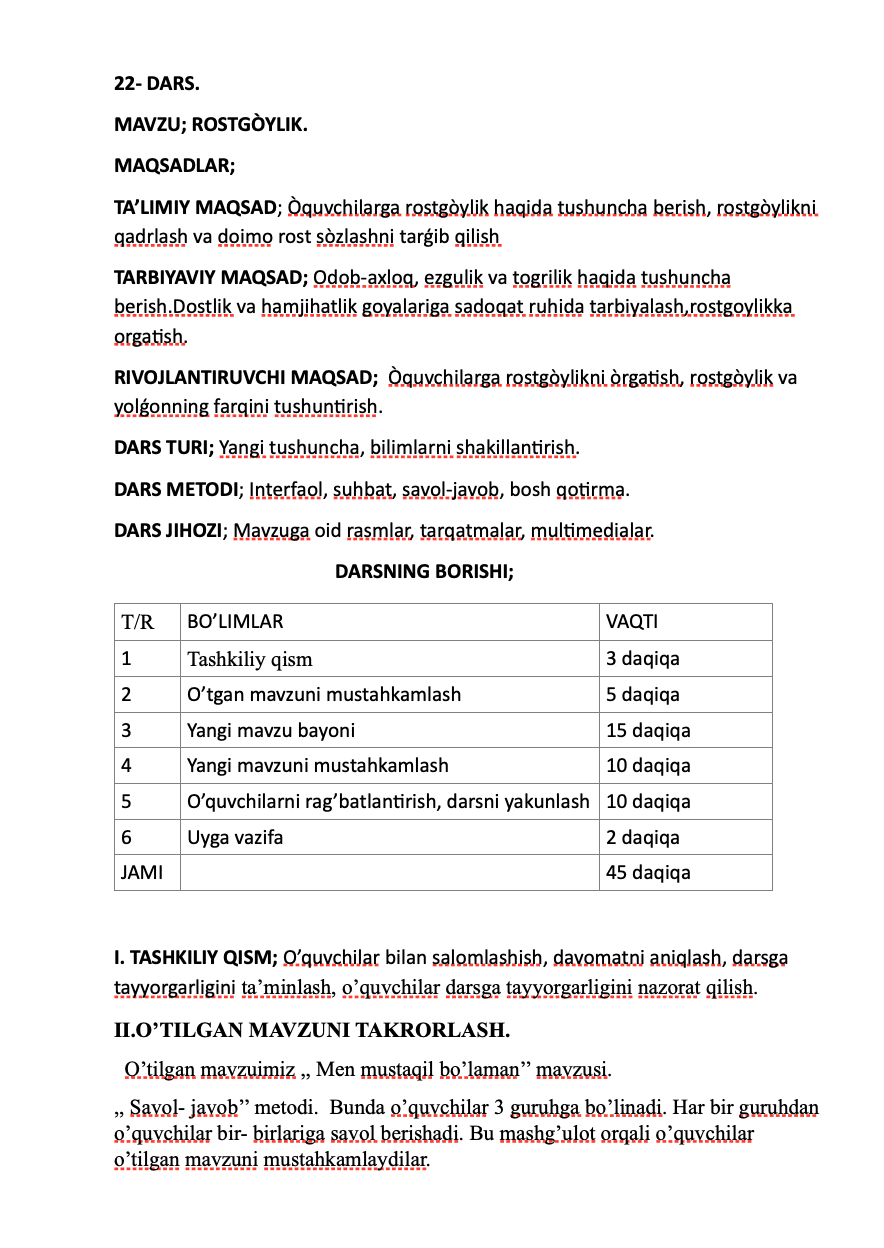 Rostgoylikning o'qitish qo'llanmasi
