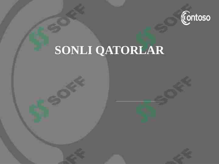 Sonli qatorlar