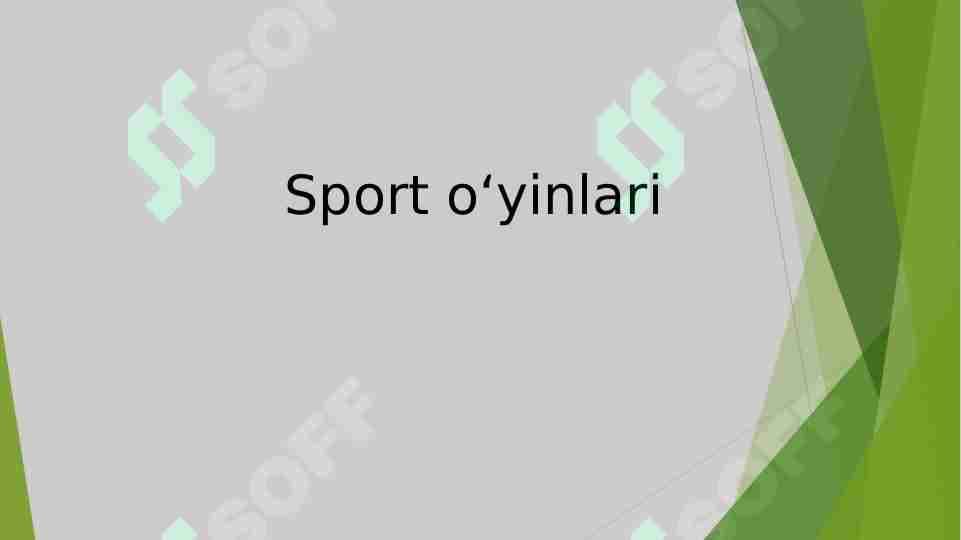 Sport o‘yinlari