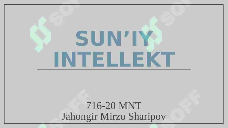 Sun'iy intellekt