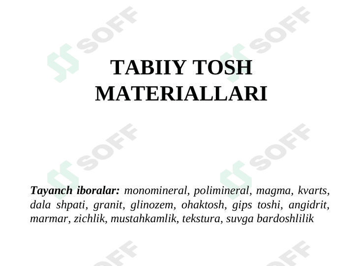 Tabiiy tosh materiallar