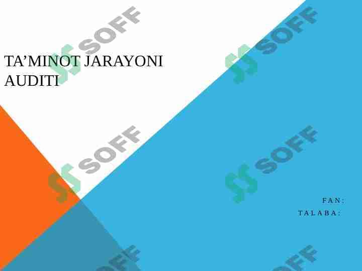 Ta’minot jarayoni auditi