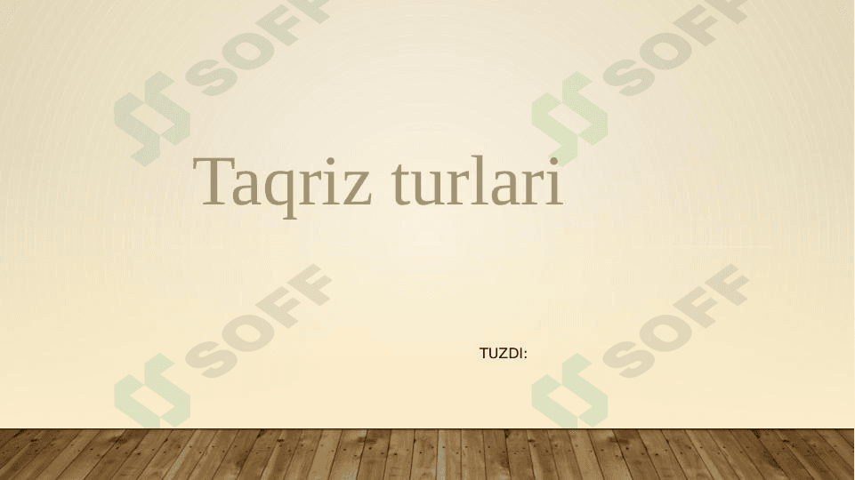 Taqriz turlari