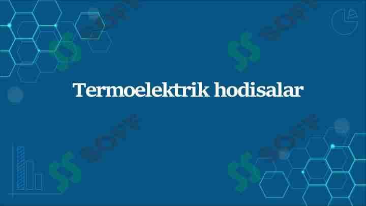 Termoelektrik hodisalar
