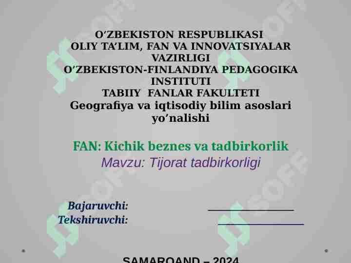 Tijorat tadbirkorligi