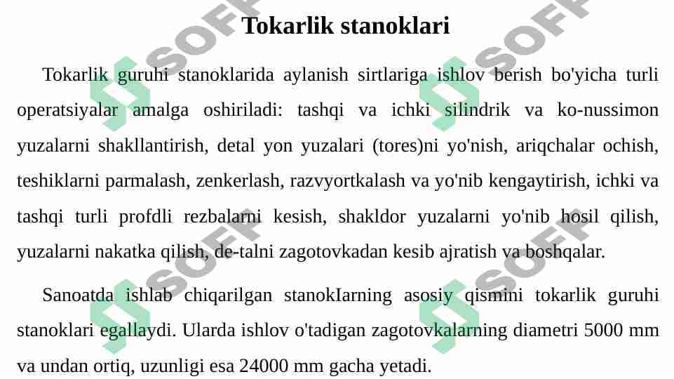 Tokarlik stanoklari