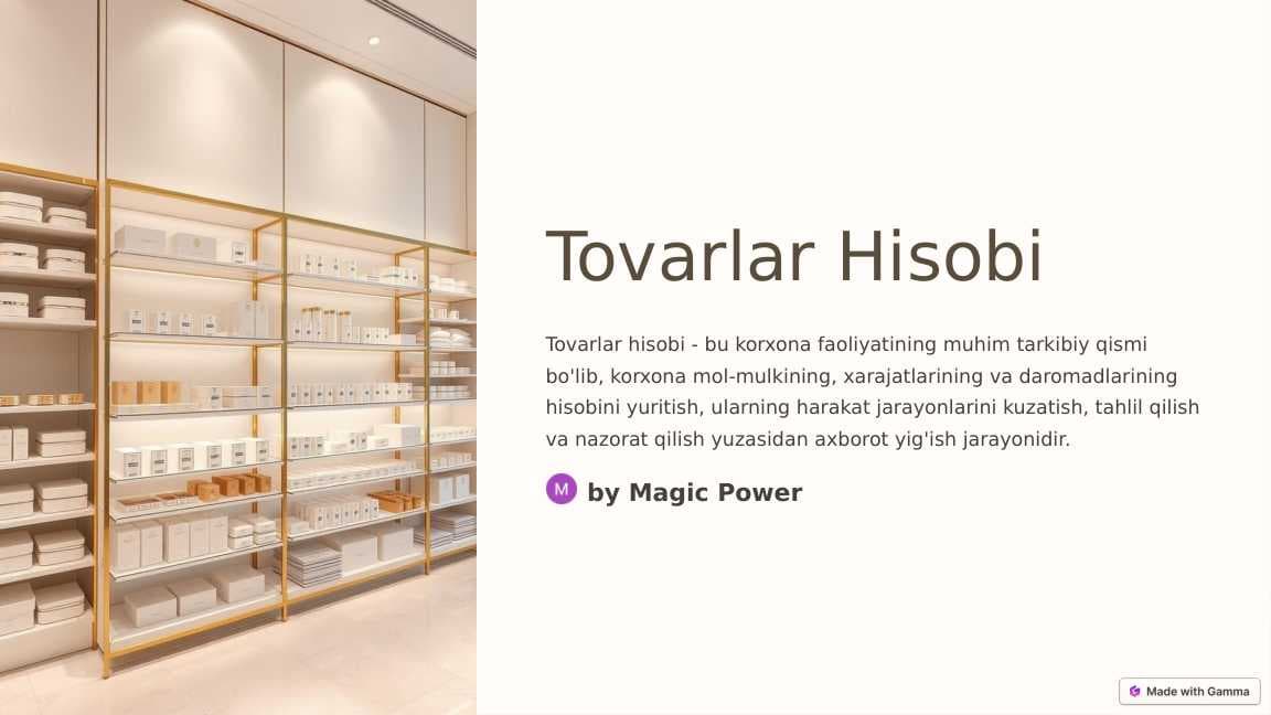 Tovarlar-Hisobi