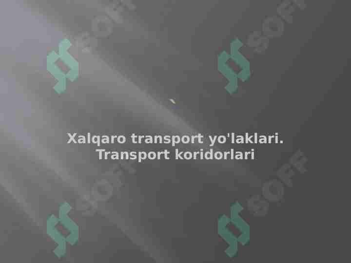 Xalqaro transport yoʻlaklari