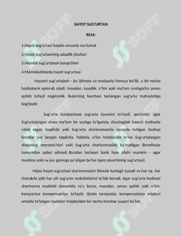 Xayot sug'urtasi