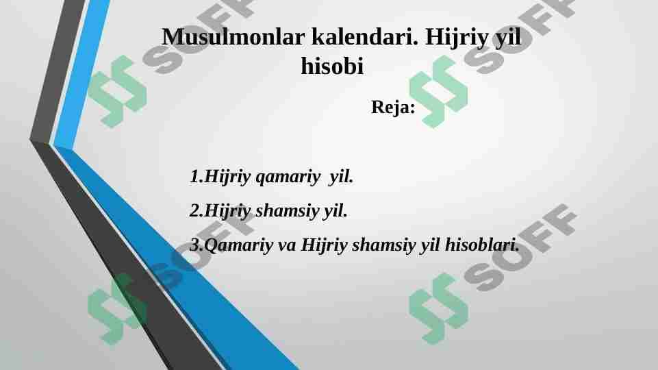 Musulmonlar kalendari. Hijriy yil hisobi