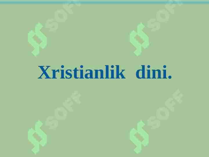 Xristianlik  dini