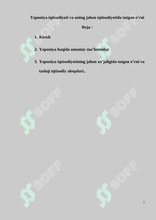 Yaponiya iqtisodiyoti
