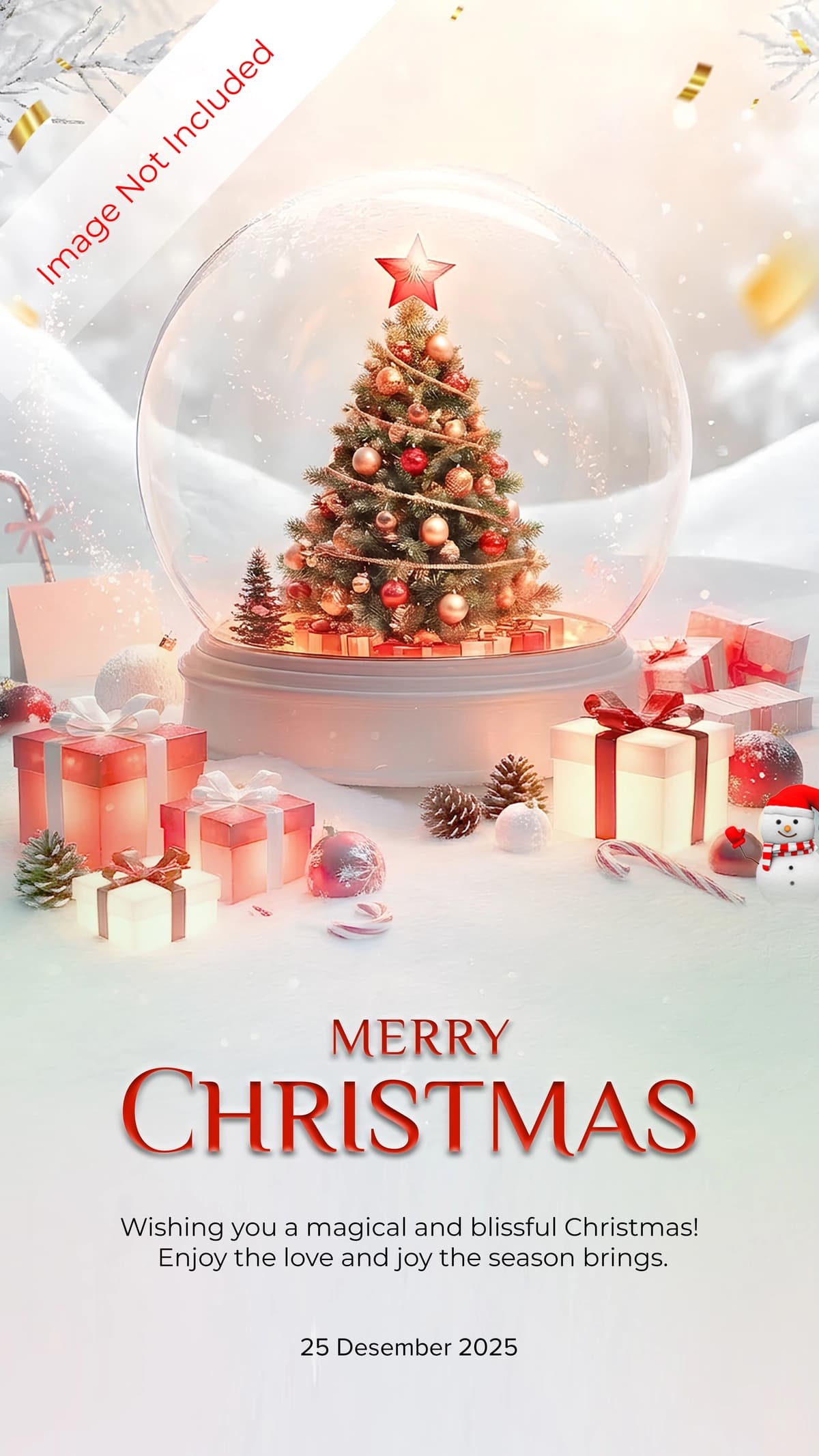 Sehrli Rojdestvo qor globusini bayram sovg'alari bilan tabriklash | Magical christmas snow globe greeting with festive gifts