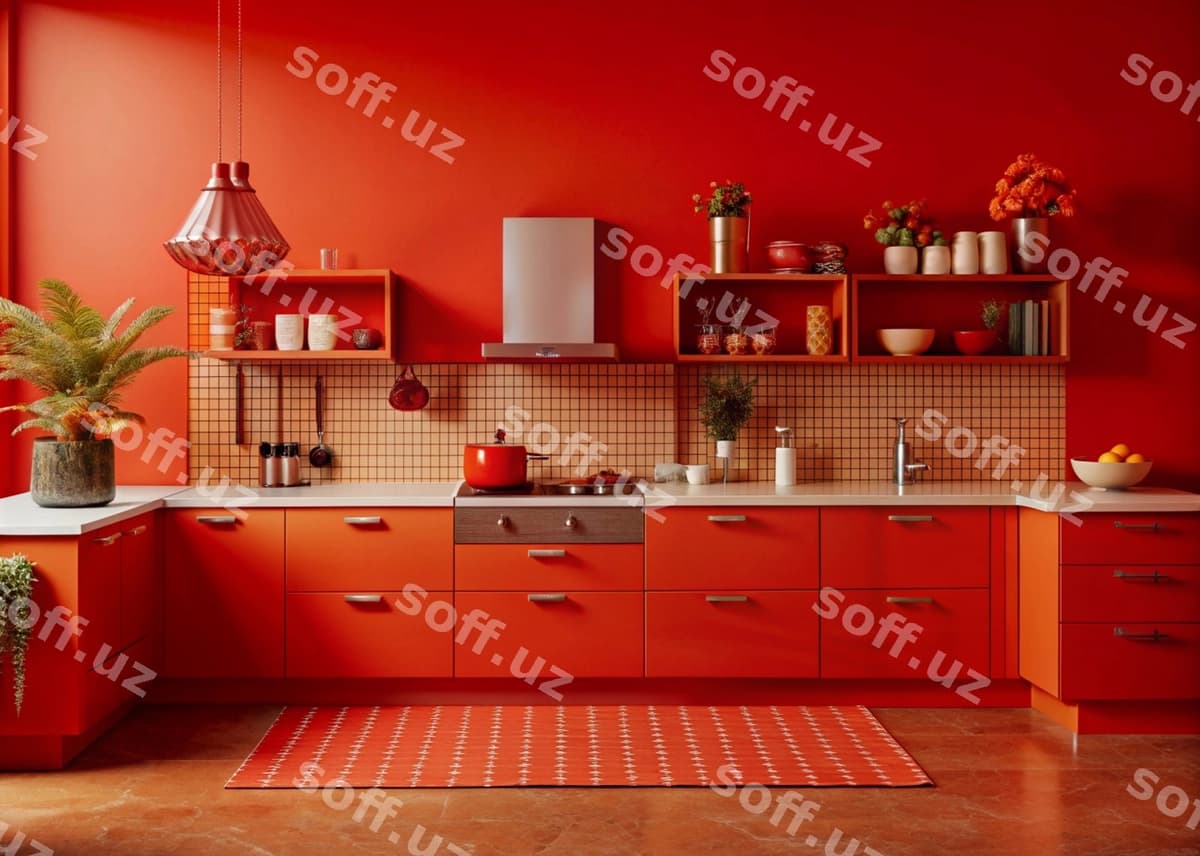 Abstrakt zamonaviy oshxona dizayni joylashuvi | Abstract modern kitchen design layout