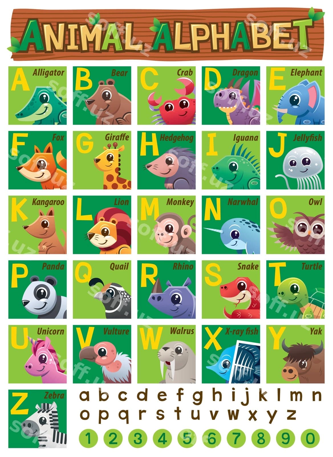 Hayvonlar alfavit ta'lim bolalar | Animals alphabet education kids