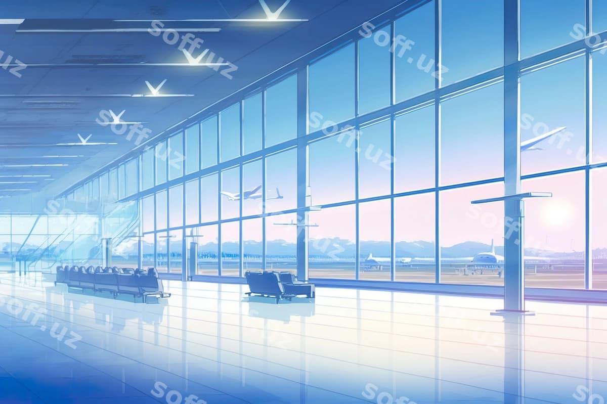 Anime uslubidagi aeroport | Anime style airport
