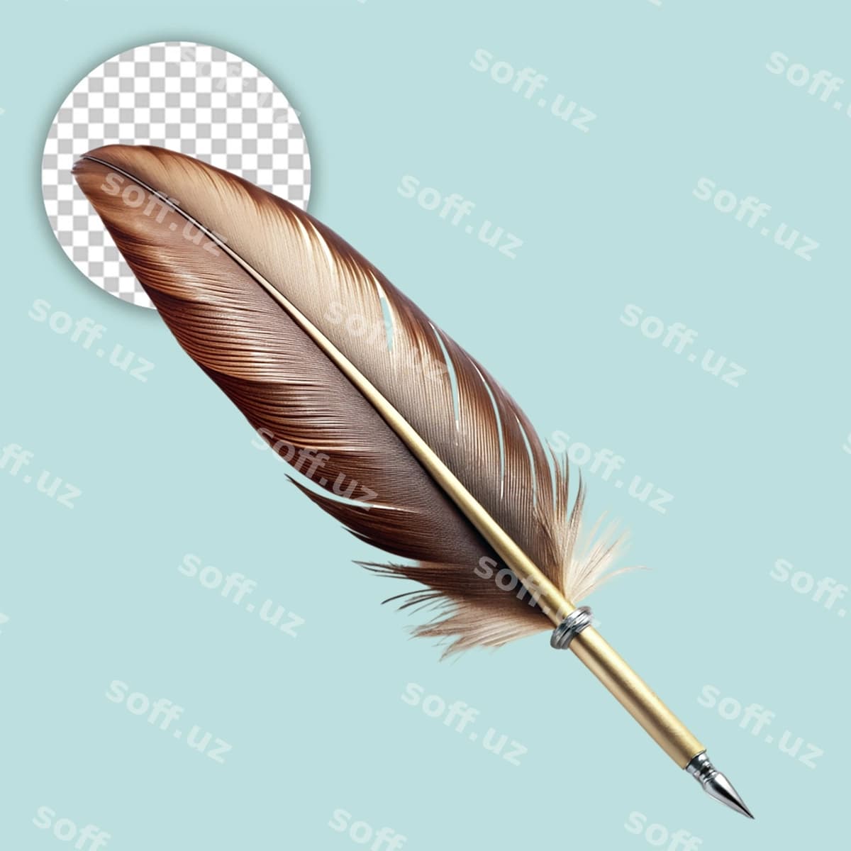 Qadimiy quyiq qalam shaffof fon | Antique quill pen transparent background