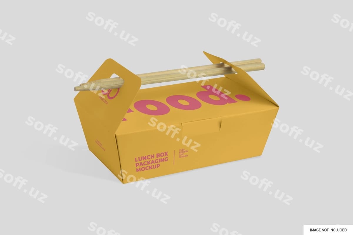 Sharqiy obed kuti namunasi | Asian lunch box mockup