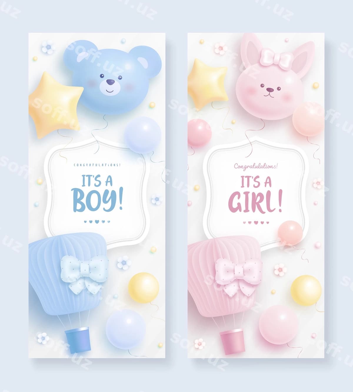Baby shower vertikal banerlar | Baby shower vertical banners